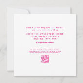 Retro bloemenvierkant roze en geel bruiloft kaart (Achterkant)