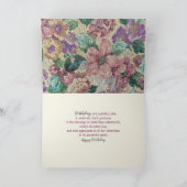 Retro bloemenwandtapijt verjaardag kaart (Binnen)