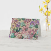 Retro bloemenwandtapijt verjaardag kaart (Gele Bloem)