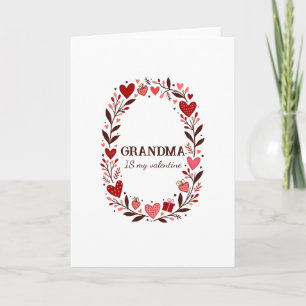 Retro Bloemhart Valentijnsdag Op Maat Oma Moeder Kaart