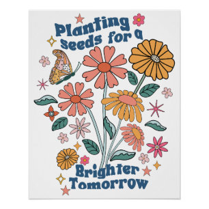 Retro Bloemig Citaat  Perfect Poster