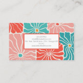 Retro bloemig visitekaartje (Achterkant)