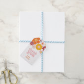 Retro bloemige bedank sticker cadeaulabel (Met Touw)