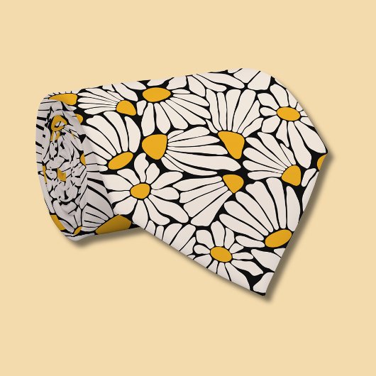 Retro bloemige botanische blokdruk stropdas