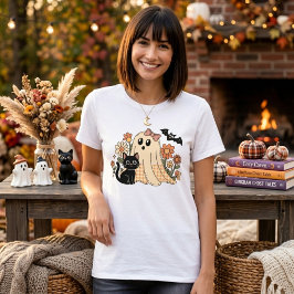 Retro Bloemige Coquette Strik Gespenst T-shirt