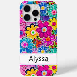 Retro Bloemige Gepersonaliseerd iPhone 15 Pro Max Hoesje