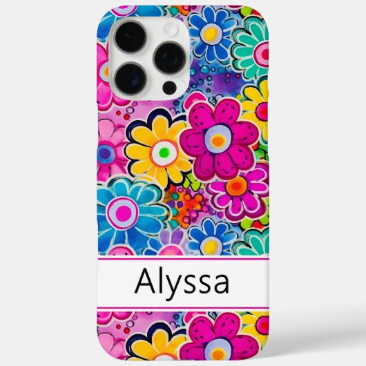 Retro Bloemige Gepersonaliseerde Case-Mate iPhone Case (Achterkant)