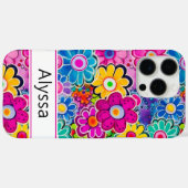 Retro Bloemige Gepersonaliseerde Case-Mate iPhone Case (Achterkant (horizontaal))