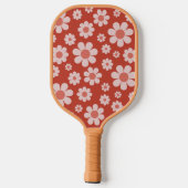 Retro bloemige gepersonaliseerde naam pickleball paddle (Achterkant)