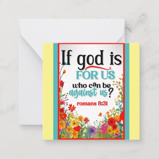 Retro Bloemige Inspiratie Notitiekaartje (Voorkant)