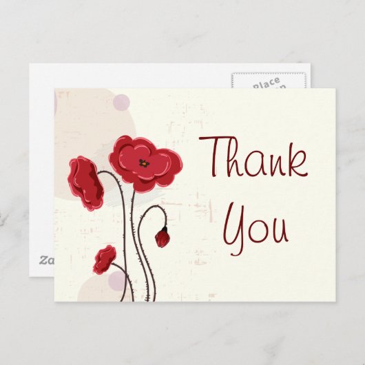 Retro bloemige Rozen met doornen vector Briefkaart (Voorkant / Achterkant)