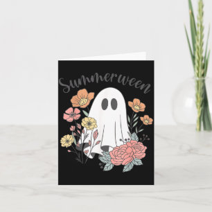 Retro bloemige spookzomer spookseizoen zomer kaart