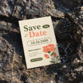 Retro Bloemige Tuin Save The Date