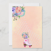 Retro bloemige turquoise rollerschaats boho baby s kaart (Achterkant)