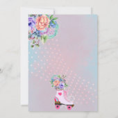 Retro bloemige turquoise rollerschaats boho baby s kaart (Achterkant)