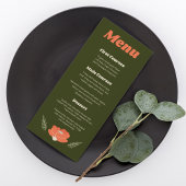 Retro Bloemige Vintage Tuin Bruiloft  Menu