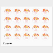 Retro bloemige Young Wild drie verjaardag Ronde Sticker (Vel)