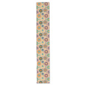 Retro bloemloper 60s pastel eetkameraccent lange tafelloper (Voorkant)