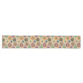 Retro bloemloper 60s pastel eetkameraccent lange tafelloper (Horizontaal)