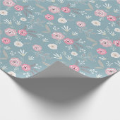 Retro bloemmotief. cadeaupapier (Hoek)