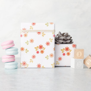 Retro bloemmotief. cadeaupapier