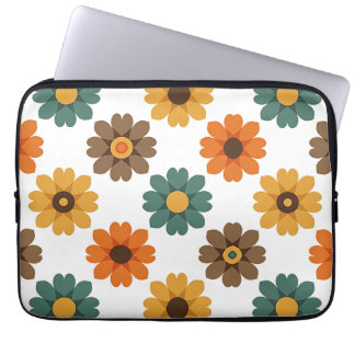Retro bloemmotief en vintage botanische afbeelding laptop sleeve