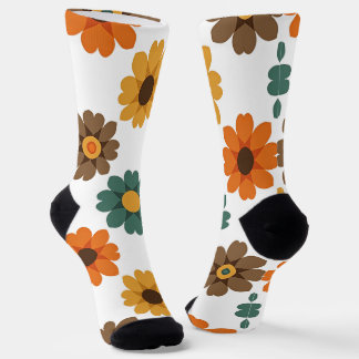 Retro bloemmotief en vintage botanische patroon ui sokken