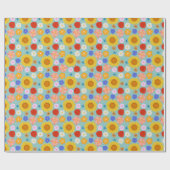 Retro Bloemmotief Inpakpapier (Vlak)