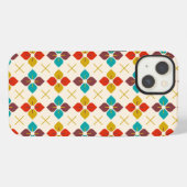 Retro bloemmotief iPhone hoesje (Achterkant horizontaal)