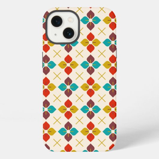 Retro bloemmotief iPhone hoesje (Achterkant)