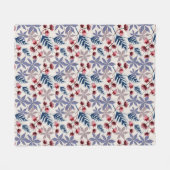 Retro bloemmotief met roze, bordeaux bloemen fleece deken (Voorkant (Horizontaal))