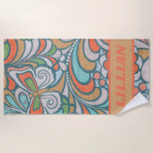 Retro  bloemmotief strandlaken (Voorkant)