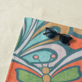 Retro  bloemmotief strandlaken (In situ)