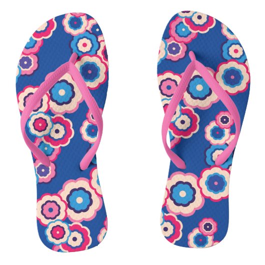 Retro bloemmotief teenslippers (Voetbed)