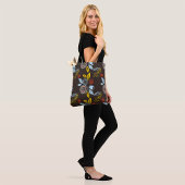 Retro Bloemmotief Tote Bag