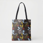 Retro Bloemmotief Tote Bag (Voorkant)