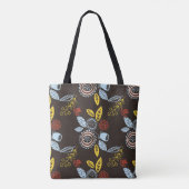 Retro Bloemmotief Tote Bag (Achterkant)