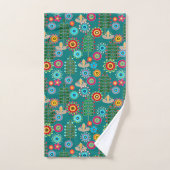 Retro, bloempatroon bad handdoek (Handdoek)