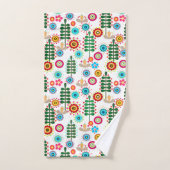 Retro, bloempatroon bad handdoek (Handdoek)