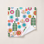 Retro, bloempatroon bad handdoek (Wasdoekje)