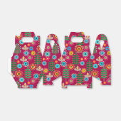 Retro, bloempatroon bedankdoosjes (Uitgevouwen)