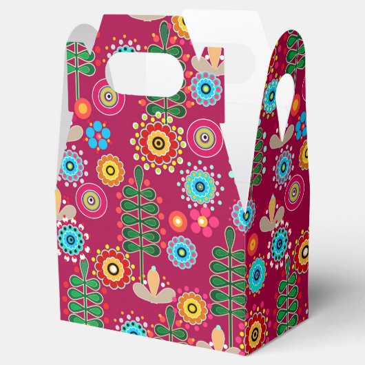 Retro, bloempatroon bedankdoosjes (Geopend)