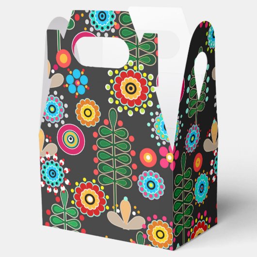 Retro, bloempatroon bedankdoosjes (Geopend)