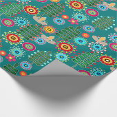 Retro, bloempatroon cadeaupapier (Hoek)