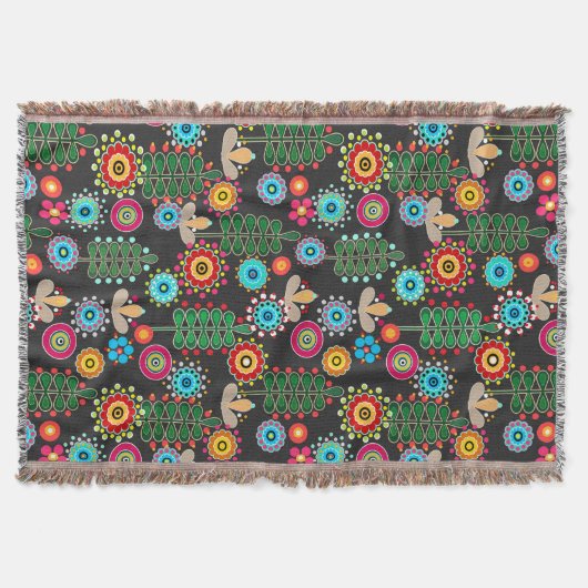 Retro, bloempatroon deken (Voorkant)