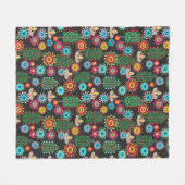 Retro, bloempatroon fleece deken (Voorkant (Horizontaal))