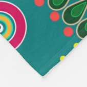 Retro, bloempatroon fleece deken (Hoek)