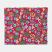 Retro, bloempatroon fleece deken (Voorkant (Horizontaal))