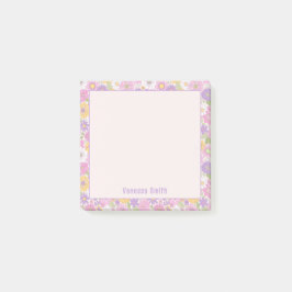 Retro bloempatroon gepersonaliseerde notities post-it® notes