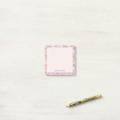 Retro bloempatroon gepersonaliseerde notities post-it® notes (Op bureau)